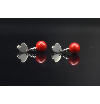 Boucles d'oreilles en perle de verre rouge – Élégance et raffinement