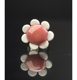 Bague Fleur en Verre rose...