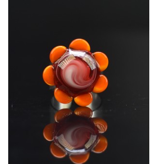 Bague Fleur en Verre rose...