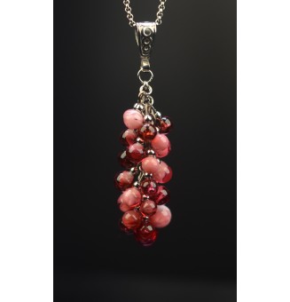 Collier "Grappe rose" en...