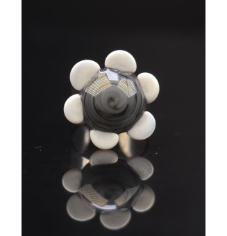 Bague Fleur en Verre gris...