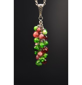 Collier "Grappe rose vert"...