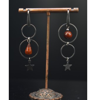 Boucles d’Oreilles en Verre "chocolat" - Élégance - par Liloo Créations