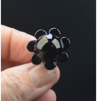 Bague Fleur en Verre NOIR –...