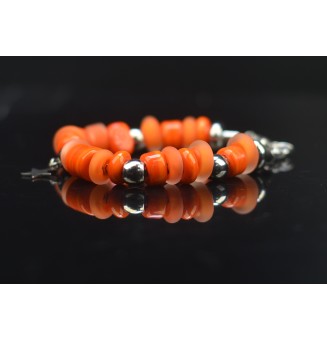 Bracelet en perles de verre ORANGE – Élégance intemporelle