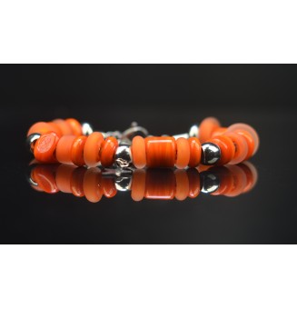 Bracelet en perles de verre ORANGE – Élégance intemporelle