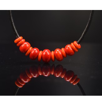 collier ORANGE 45 +3cm avec...