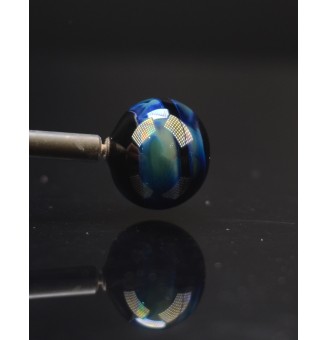 Perle à visser "noir et bleu effets metallisé" pour collier ou tout support m2.5 (support non fourni)