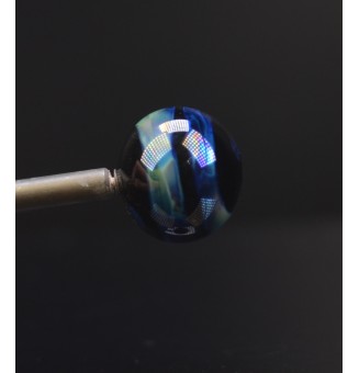 Perle à visser "noir et bleu effets metallisé" pour collier ou tout support m2.5 (support non fourni)