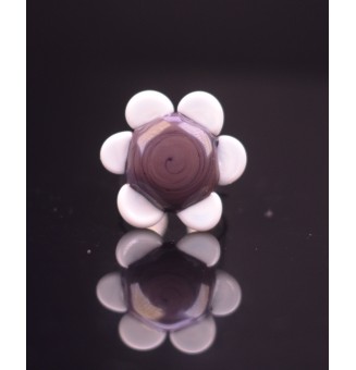 Bague Fleur en Verre violet...