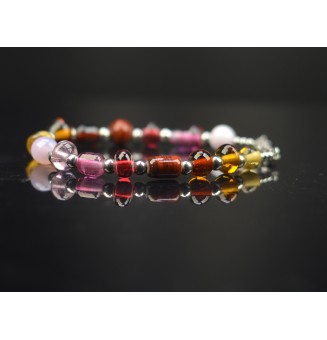 Bracelet multicolore en perles de verre filé  (poignet 20 à 21.5 cm) – Un éclat de couleurs à votre poignet