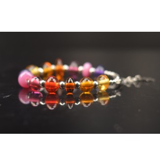 Bracelet multicolore en perles de verre filé – Un éclat de couleurs à votre poignet (15 / 16.5 cm)