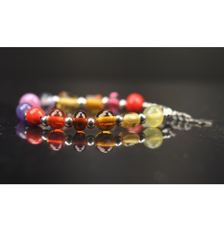 Bracelet multicolore en perles de verre filé – Un éclat de couleurs à votre poignet (16 / 17.5 cm)