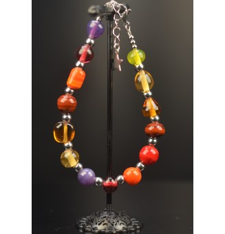 Bracelet multicolore en perles de verre filé – Un éclat de couleurs à votre poignet (18 / 19 cm)
