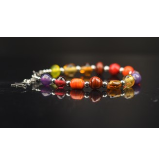Bracelet multicolore en perles de verre filé – Un éclat de couleurs à votre poignet (18 / 19 cm)