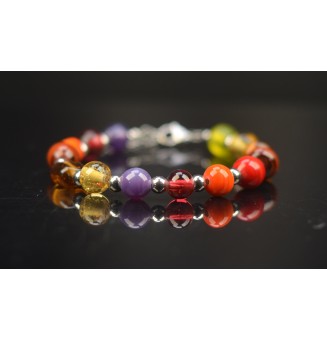 Bracelet multicolore en perles de verre filé – Un éclat de couleurs à votre poignet (18 / 19 cm)
