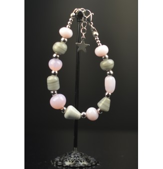 Bracelet gris/rose en...