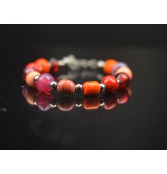 Bracelet "multicolore" en perles de verre filé – Un éclat de couleurs à votre poignet (17 / 18 cm)