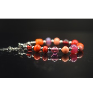Bracelet "multicolore" en perles de verre filé – Un éclat de couleurs à votre poignet (17 / 18 cm)