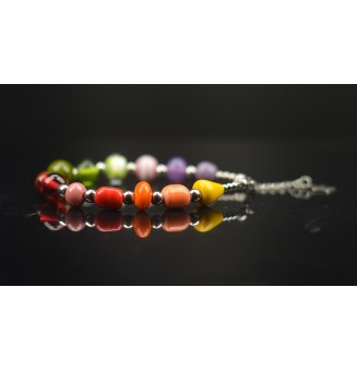 Bracelet "multicolore" en perles de verre filé – Un éclat de couleurs à votre poignet (17.5 / 19 cm)