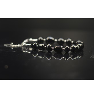 Bracelet "NOIR" en perles de verre filé – Un éclat de couleurs à votre poignet (17.5 / 19 cm)