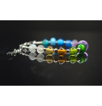 Bracelet "Multicolore" en perles de verre filé – Un éclat de couleurs à votre poignet (16.5 / 17.5 cm)