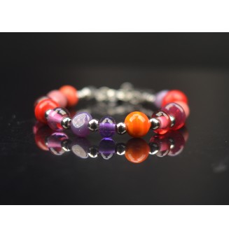 Bracelet "multicolore" en perles de verre filé – Un éclat de couleurs à votre poignet (16.5 / 18 cm)