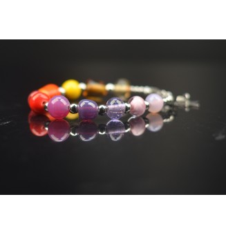 Bracelet "multicolore" en perles de verre filé – Un éclat de couleurs à votre poignet (16.5 / 17.5 cm)