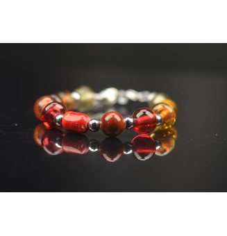 Bracelet "multicolore" en perles de verre filé – Un éclat de couleurs à votre poignet (16.5 / 17.5 cm)