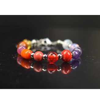 Bracelet "multicolore" en perles de verre filé – Un éclat de couleurs à votre poignet (16 / 17.5 cm)