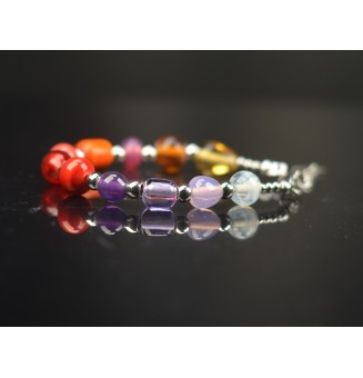 Bracelet "multicolore" en perles de verre filé – Un éclat de couleurs à votre poignet (16 / 17.5 cm)