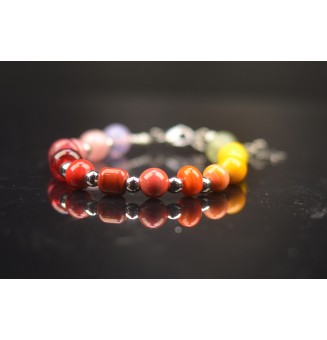 Bracelet "multicolore" en perles de verre filé – Un éclat de couleurs à votre poignet (17.5 / 18.5 cm)