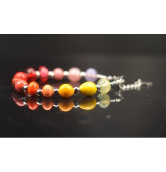 Bracelet "multicolore" en perles de verre filé – Un éclat de couleurs à votre poignet (17.5 / 18.5 cm)
