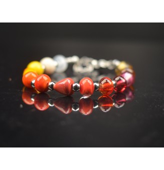 Bracelet "multicolore" en perles de verre filé – Un éclat de couleurs à votre poignet (17 / 18.5 cm)