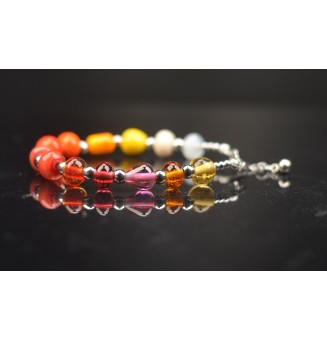 Bracelet "multicolore" en perles de verre filé – Un éclat de couleurs à votre poignet (17 / 18.5 cm)