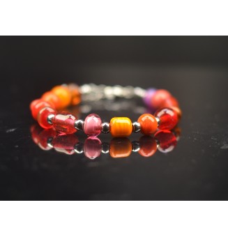 Bracelet "multicolore" en perles de verre filé – Un éclat de couleurs à votre poignet (20/21  cm)