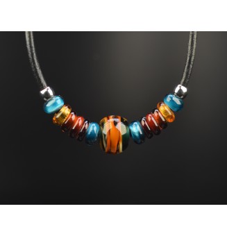 collier "caramel et bleu...