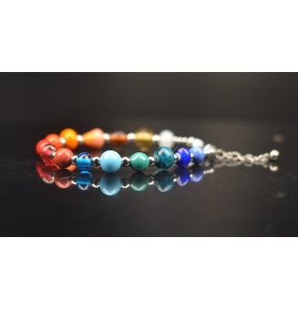 Bracelet "multicolore" en perles de verre filé – Un éclat de couleurs à votre poignet (20-21.5  cm)