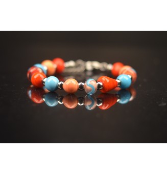 Bracelet "multicolore" en perles de verre filé – Un éclat de couleurs à votre poignet (17 à 18  cm)
