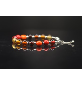 Bracelet "multicolore" en perles de verre filé – Un éclat de couleurs à votre poignet (18 à 19.5  cm)