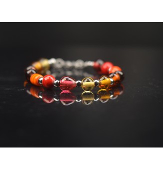Bracelet "multicolore" en perles de verre filé – Un éclat de couleurs à votre poignet (18 à 19.5  cm)