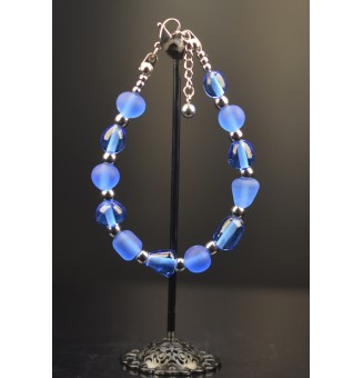 Bracelet "bleu" en perles...