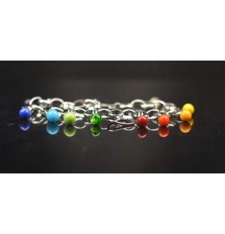 Bracelet Charms en Verre Filé – Éclat Multicolore et Modularité