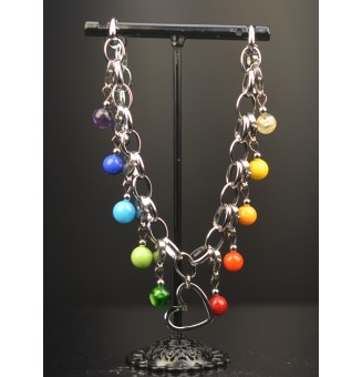 Bracelet Charms en Verre Filé – Éclat Multicolore et Modularité