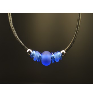 collier bleu 43+3 cm avec...