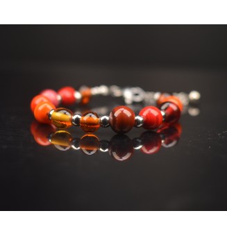 Bracelet "multicolore" en perles de verre filé – Un éclat de couleurs à votre poignet (16 à 17.5  cm)