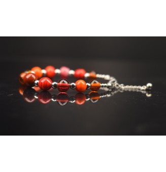 Bracelet "multicolore" en perles de verre filé – Un éclat de couleurs à votre poignet (16 à 17.5  cm)