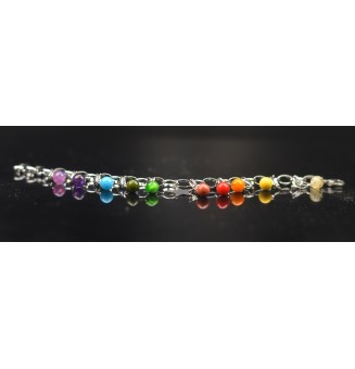 Bracelet Charms en Verre Filé – Éclat Multicolore et Modularité