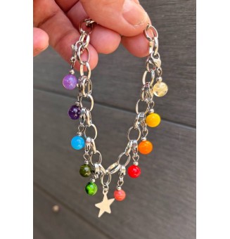 Bracelet Charms en Verre Filé – Éclat Multicolore et Modularité