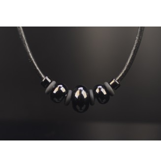 collier noir 44+3 cm avec...